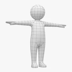Toddler Baby Child Stickman in T-Pose 3D model