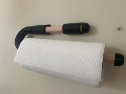 Towel holder with wood