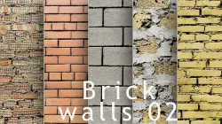 UE Brick walls part 02 Low-poly 3D model