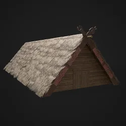 Viking Long House Low-poly 3D model
