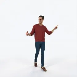 Virtue 11J pointing Couple Pointing walking Casual Man Low-poly 3D model