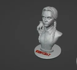 wednesday addams stl file model with hand thing for 3d print  3D print model