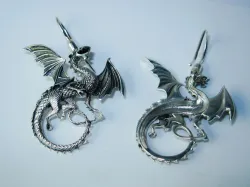 Whitby wyrm Dragon earrings 3D print model