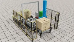 Wrapping And Strapping Pallet - Process Line Packaging Low-poly 3D model