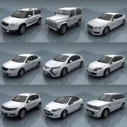 10 - City cars models E Low-poly 3D model
