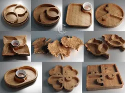10 Trays Pack  3D STL and Vector Files for CNC 3D model
