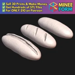 28mm Fantasy Mini Miniature Medieval Assorted Breads for D&D Tabletop Wargame Terrain MineeForm FDM 3D Print STL File