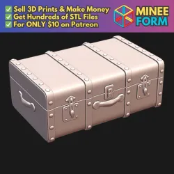 28mm Fantasy Mini Miniature Suitcase Harry Potter Inspired for D&D Tabletop Wargame Terrain MineeForm FDM 3D Print STL File
