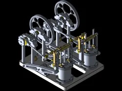 A SINGLE AND TWIN CYLINDER SIDE BEAM steam engine