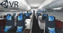 airplane A330-300 interior kit Unity3d Low-poly 3D model