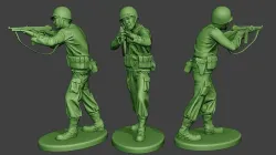 American soldier ww2 Shoot Stand2 A12 3D print model