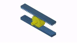 Animated. Helical Gear ja Double Racks