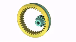 Animated. Internal Spur Gear Transmission.