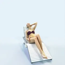 Beauty 01F Beach Tanning Sitting Sports Woman Low-poly 3D model