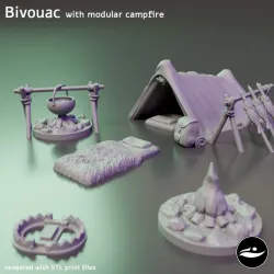 Bivouac and campfire