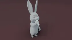 Cartoon Rabbit Animated and Rigged Base Mesh 3D Model Low-poly 3D model