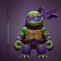 Chibi mutant ninja turtles - DON 3D print model