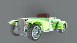 Classic Car with Blueprint