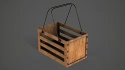 Decorative Wood Crate Low-poly 3D model