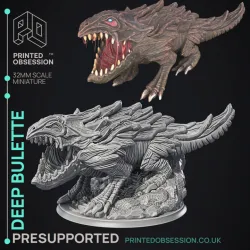Deep Dwarf & Bulette - 2 Models - Were Folk -  PRESUPPORTED - Illustrated and Stats - 32mm scale