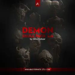 DEMON SKULL PACK 02  - High Res 3D models by Mike Kobzar 3D model
