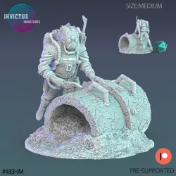 Diver Worker Welding / Alien Warrior / Underwater Soldier / Water Officer / Space War Construct / Steampunk Battle Robot / Invasion Army / Cyberpunk Droid / Sci-Fi Encounter