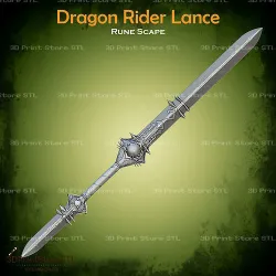 Dragon Rider Lance Cosplay Rune Scape - STL File 3D print model