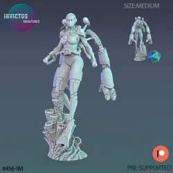Exosuite Diver Girl / Future Robot / Skeleton Soldier / Exoskelet Officer / Space War Construct / Steampunk Battle Robot / Invasion Army / Cyberpunk Droid / Sci-Fi Encounter