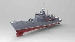 Frigate Ship Low-poly 3D model