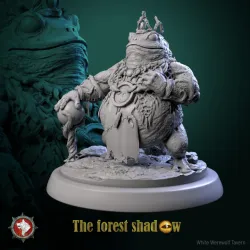 Frog King heroic miniature pre-supported + dnd 5e stats block