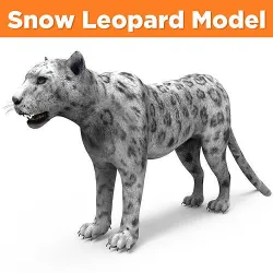 Game ready White Leopard 3D Low-poly 3D model