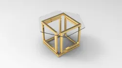 Golden Infinity Table with Glass Top