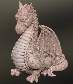 Grey Winged Dragon Garden Figure 3D print model
