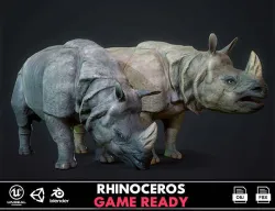 Indian Rhinoceros - Game Ready Low-poly 3D model