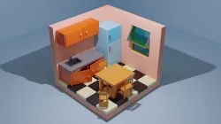 isometric kitchen  3D model