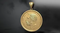 King George V Sovereign Coin Bullion Face Pendant 3D print model