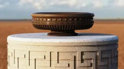 Large ceramic vase for ornamental plants.