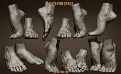Male foot poses  3D model