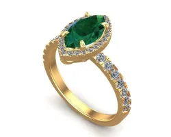 Marquise Cut Diamond Halo Ring                        3D print model