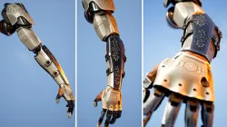 Mechanical Arm Robot Hand with Cables and Carvings 3D model 3D model