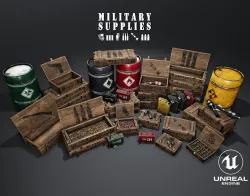 Military Supplies Pack Low-poly 3D model