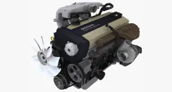 Nissan RB20DET engine Low-poly 3D model