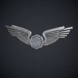 Octagon Badge Low-poly 3D model