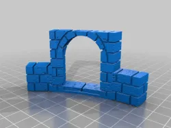 OpenForge 2.0 Cut Stone Separate Low Wall - Gx, X, XA, XA w. door and repaired Q wall and X base