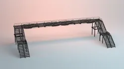 Overpass Pedestrian Road Crossing Bridge Low-poly 3D model