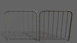 PBR Pedestrian Guard Rail Grey V2 Low-poly 3D model