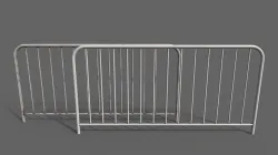 PBR Pedestrian Guard Rail White V1 Low-poly 3D model