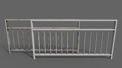 PBR Pedestrian Guard Rail White V3 Low-poly 3D model
