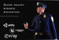 Policeman Character 02 Low-poly 3D model