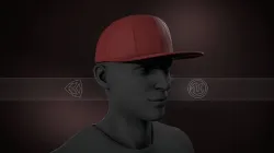 Red Snapback Cap Low-poly 3D model